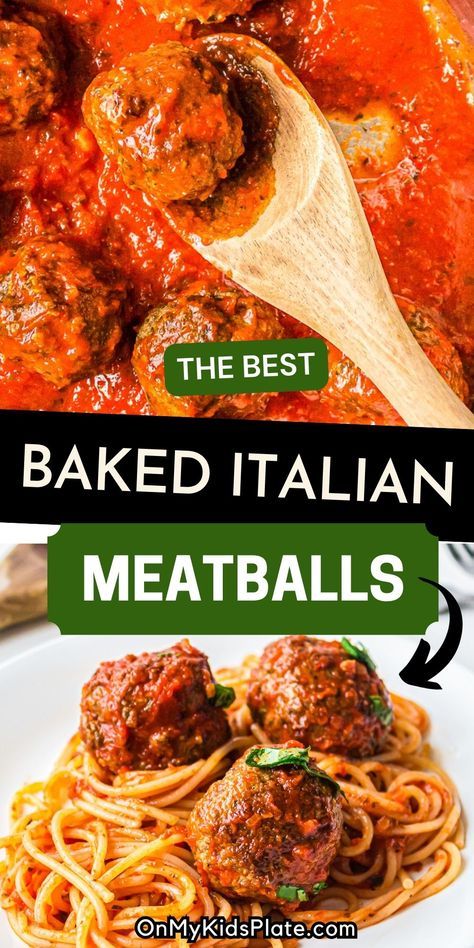 Baked Italian Beef Meatballs Meatball Subs Recipes, Meatballs For Spaghetti, Italian Meatball Recipes, Spagetti And Meatball Recipe, Classic Italian Meatballs, Baked Italian Meatballs, Bruschetta Chicken Pasta, Savory Meatballs, Perfect Meatballs