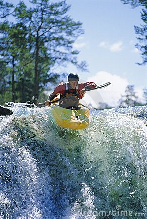 Young man kayaking on waterfall White Water Kayak, Kayak Adventures, Whitewater Kayaking, Whitewater Rafting, Limousin, White Water Rafting, Canoe And Kayak, Sport Photography, Break Dance