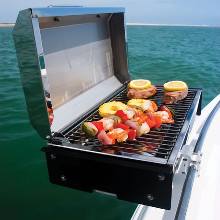 Marine Grills | Overton's Boat Bbq, Boat Grill, Boating Life, Liveaboard Sailboat, Bbq Equipment, Sailboat Living, Boat Restoration, Easy Grilling, Propane Grill