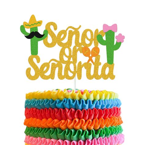 Senor Or Senorita Gender Reveal Cake, Taco Theme Gender Reveal, Cinco De Mayo Gender Reveal Party, Señor O Señorita Gender Reveal, Mexican Gender Reveal Ideas, Taco Gender Reveal Party, Fiesta Theme Gender Reveal, Mexican Gender Reveal Party, Senor Or Senorita Gender Reveal