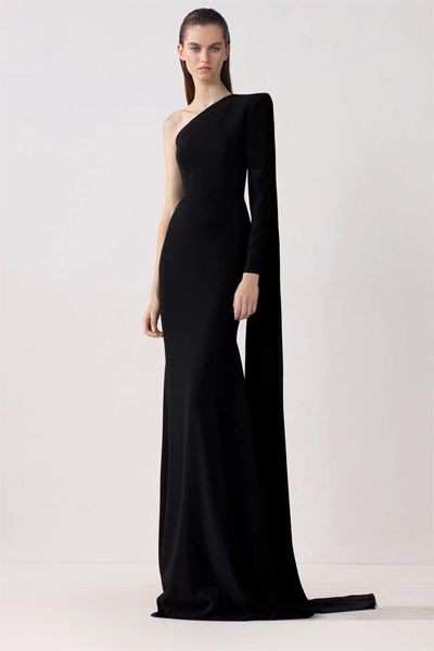 Bouchra Jarrar, Looks Country, Alex Perry, فستان سهرة, Black Gown, Gala Dresses, Gowns Of Elegance, Gowns With Sleeves, Long Sleeve Maxi