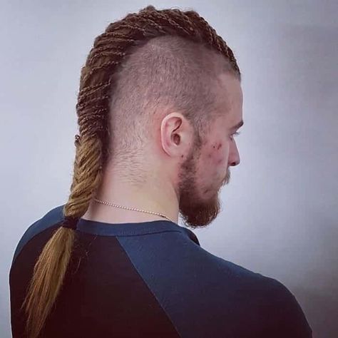 Viking Haircut, Mohawk For Men, Viking Hairstyles, Braided Mohawk Hairstyles, Viking Aesthetic, Braids With Shaved Sides, Viking Braids, Bald With Beard, Mohawk Braid