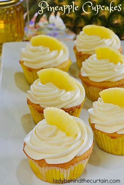 Pineapple Cupcakes Butter Frosting Recipe, Pineapple Cream Cheese, Cream Cheese Butter, Pineapple Cupcakes, Pineapple Dessert Recipes, Pineapple Desserts, Cheese Butter, Apple Dessert Recipes, Cream Cheese Frosting Recipe