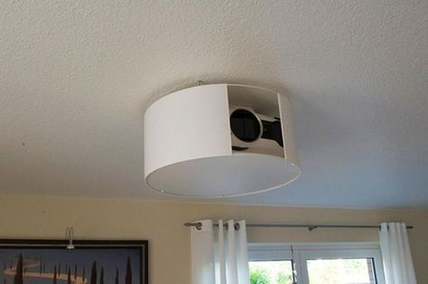 Home Movie Projector, Projector Setup, Projector In Bedroom, Ceiling Projector, Projector Mount, Home Cinema Projector, Home Theater Rooms, Home Theater Design, Home Theater Projectors