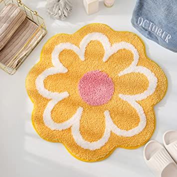 ute Bath Mat, Soft Superfine Fiber Flower Floor Mat Bathroom, Non Slip Water Absorbent Rug Bath Mat Door Mat Aesthetic Summer Room, Summer Room Decor, Flower Floor, Flower Bath Mat, Shower Bathtub, Flower Rug, Flower Bath, Bathroom Rug, Bath Rugs