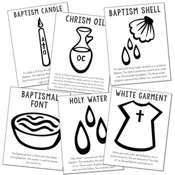 Baptism - Sacrament Posters, Coloring Pages, and Mini Book Set 7 Sacraments Activities Free Printable, Baptism Coloring Page, Baptism Craft, 7 Sacraments, Seven Sacraments, Catholic Sacraments, Baby Coloring Pages, Vbs 2023, Vbs 2024