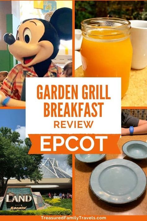 Wondering what character meals are at Epcot? Check out The Garden Grill for a fantastic time whether it's for breakfast, lunch or dinner. Enjoy Chip 'n Dales Harvest Feast as you dine on items picked from Epcot's own Living with the Land. #characterdining #GardenGrill #ChipnDale #DisneyWorld #Epcotdining #Disney #GardenGrillBreakfast #Epcot Garden Grill Epcot, Disney Park Bag, Rotating Restaurant, Grill Breakfast, Disney Dining Reservations, Disney On A Budget, Disney Secrets, Character Dining, Disney World Restaurants