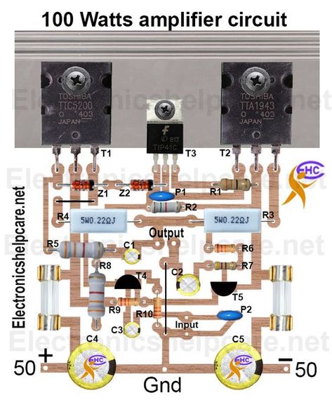 100 watts transistor amplifier Audio Amplifier Circuit Diagram, Amplificador 12v, Power Amplifier Audio, Amplifier Circuit Diagram, Amplificatori Audio, Basic Electronic Circuits, Diy Amplifier, Electrical Circuit, Electronic Circuit Design