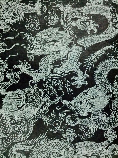 Dragon Print Wallpaper, Dragon Pattern Wallpaper, Chinese Culture Aesthetic, Graphic Design Images, Asian Dragon, Unique Illustration, Dragon Illustration, Dragon Print, Design Textile