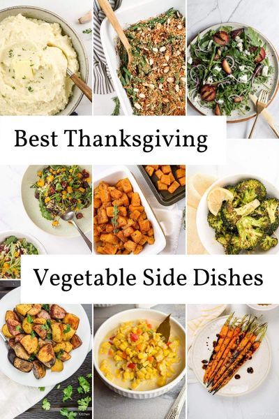 All the best Thanksgiving vegetable side dish ideas from classics like mashed potatoes and green bean casseroles to new dishes to try, make ahead recipes, salads, and more. #sidedish #holiday Thanksgiving Vegetable Side Dishes, Thanksgiving Vegetable Side, Make Ahead Recipes, Thanksgiving Vegetable, Thanksgiving Vegetables Side Dishes, Thanksgiving Vegetable Sides, Easy Roasted Potatoes, Side Dish Ideas, Grilled Carrots