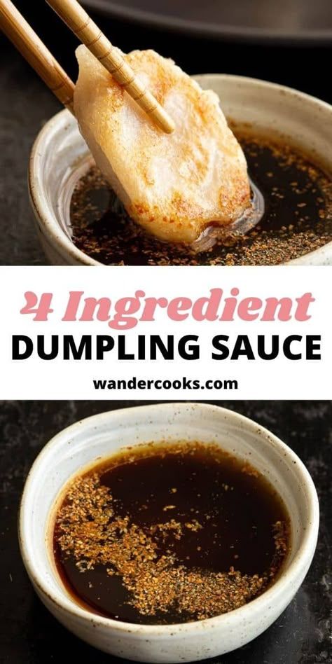 A quick and easy dumpling dipping sauce you can serve with Japanese gyoza or potstickers. Just 4 ingredients, with extra ideas to make it your own. Use it with your favourite homemade or store-bought dumplings. Gyoza Sauce Recipe, Gyoza Sauce, Asian Dipping Sauce Recipes, Japanese Gyoza, Dipping Sauce Recipes, Dumpling Dipping Sauce, Dumpling Sauce, Asian Dipping Sauce, Easy Dumplings