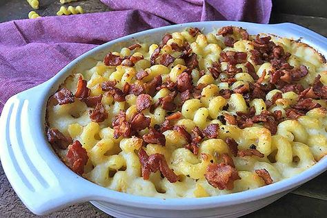 How to Make Mac and Cheese with Bacon | Foodal.com Cheesiest Mac And Cheese, Mac And Cheese With Bacon, Make Mac And Cheese, Cheesy Mac And Cheese, Macaroni Cheese Recipes, Making Mac And Cheese, Baked Casserole, Mac N Cheese Recipe, Macaroni Cheese