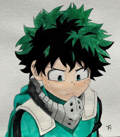 trinity vice on Instagram: “deku on ink and watercolor :) 🖌 #art #artist #drawing #artwork #instagood #painting #illustration #artistsoninstagram #photooftheday…” Deku Painting, Watercolor Anime Art, Ink And Watercolor Art, Usui Takumi, Painting Drawing Ideas, Anime Painting, Marvel Characters Art, Art Sketches Pencil, Ink And Watercolor