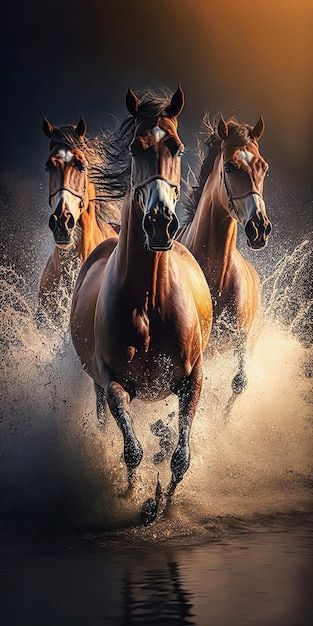 Dark brown wild horses galloping in the ... | Premium Photo #Freepik #photo #running-horse #horse #stallion #equestrian Horses Galloping, Wild Horses Running, Horses Running, Horse Galloping, Horse Wallpaper, Mobile Photo Editing, Horse Pictures, Horse Art, Wild Horses