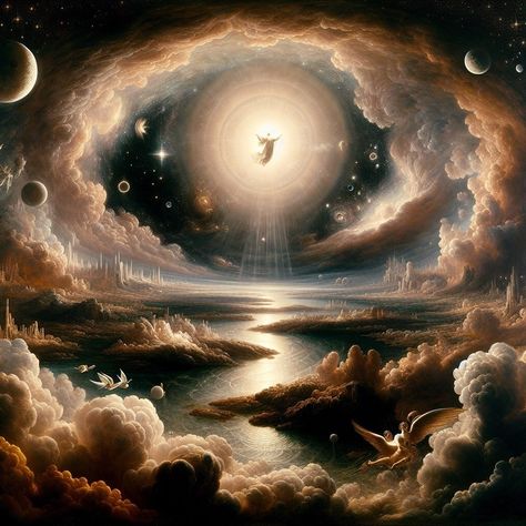 Genesis 1:2 Artwork | Bible Art Genesis Aesthetic Bible, Genesis Creation Art, Genesis 1:2, Genesis Bible Art, Genesis Aesthetic, Genesis Artwork, Dark Biblical Art, Angels In The Bible, Creation Images