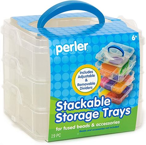 Amazon.com: Perler Bead Large Organizer Stackable Storage Container Bead Trays, 3pc. : Home & Kitchen Perler Bead Storage, Organizing Beads, Fusion Beads, Bead Storage, Single Bead, Stackable Storage, Storage Tray, Jewelry Making Tools, Container Set