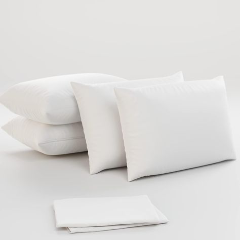 PRICES MAY VARY. 50% Cotton 50% Polyester SOFT & QUIET FABRIC: Our pillow case protector 2 pack is USA lab-certified. The zip up pillowcase is made from 50/50 cotton & polyester. Bed pillow covers have 5-star hotel quality. Cotton pillow protectors are non-noisy and don’t have any crinkly feeling. DUST PROTECTION: Each protector has 360 protection, keeping your pillows safe from dust, feathers, stains, and wear. These best pillow protectors zippered standard will keep your pillows clean and prol Bed Pillow Covers, White Pillow Cases, Hotel Collection Bedding, Sleep Solutions, Bed Pillow, Hotel Collection, Mattress Store, Star Hotel, Cotton Pillow Cases