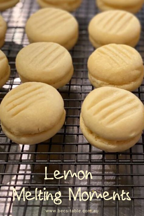 If you love lemon like our Bake Club members do, you're going to love these lemon melting moments.  #meltingmoment #yoyo Sugared Lemon Peel, Melting Moments, Yo Yos, Custard Powder, Lemon Filling, Butter Cookies Recipe, Lemon Rind, The Best Recipes, Thermomix Recipes