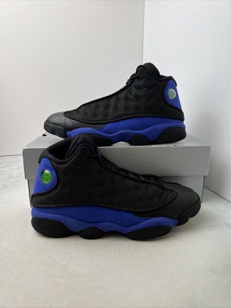 Nike Air Jordan 13 Hyper Royal size 12 414571–040 OG XIII Black Blue Get a price at https://copapair.com/nike-air-jordan-13-hyper-royal-size-12-414571-040-og-xiii-black-blue/ Jordan 4 Fire Red, Air Foamposite Pro, Air Jordan 13 Retro, Jordan 13 Retro, Black Silhouette, Jordan 13, Cheap Shoes, Dream Shoes, Nike Air Jordan