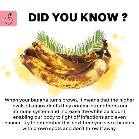 Squat Challenge on Instagram: "It turns out ripe and unripe bananas have different health benefits. Follow @thesquatchallenge for Daily Health, Fitness and Calories Tips #didyouknow #didyouknowfacts #healthyfood #healthylifestyle" Unripe Banana, Squat Challenge, Did You Know Facts, Try To Remember, Food Facts, Brown Spots, Health Remedies, Our Body, Bananas