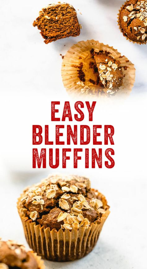 These blender muffins are so easy to whiz up, and come out perfectly fluffy with no flour! They're a perfect make-ahead healthy breakfast or snack. #blender #muffins #blendermuffins #healthy #breakfast #snack Oats Snack, Cold Dip Recipes, Best Blender, Muffin Flavors, Blender Muffins, Banana Oat Muffins, Best Gluten Free Recipes, Winter Desserts, Best Blenders