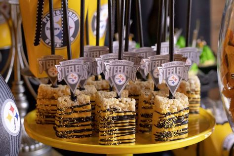 Pittsburgh Steelers Party Ideas, Steelers Birthday Party Ideas, Steelers Birthday Party, Steelers Cupcakes, Steelers Birthday, Steelers Party, Husband 40th Birthday, Steelers Baby, Football Baby Shower