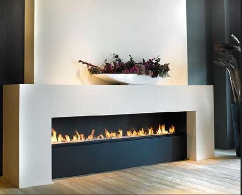 Contemporary Electric Fireplace, Contemporary Fireplace Designs, Electric Fireplace With Mantel, Modern Electric Fireplace, Fireplace Mantel Surrounds, Fireplace Designs, Linear Fireplace, White Fireplace, Living Room Decor Fireplace