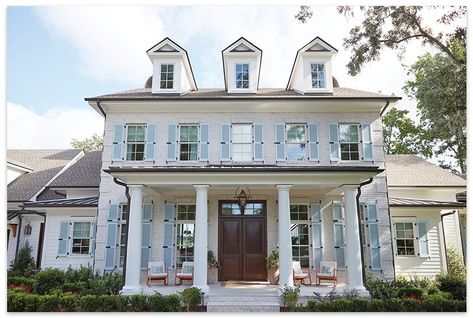 Charleston Interior Design, Charleston Homes, Dormer Windows, Granite Flooring, Outdoor Entertaining Spaces, Vintage Chandelier, Open Plan Kitchen, Guest Suite, House 2