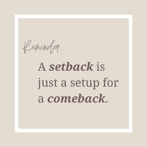 💥 Setbacks? No problem! 💥 Remember, a setback is just a setup for a fantastic comeback. 💪 Take a step back, reflect, and learn from the experience. 🧠 Use it as fuel to push yourself further and achieve your goals. 🏆 It's all about your perspective and attitude. 🌈 Keep going, and never give up! 🎯 #SetbackToComeback #Resilience #GrowthMindset Quotes For Setbacks, Get Back Up Quotes, December Images, Wise Sayings, Get Her Back, Push Yourself, Get Back Up, Take A Step Back, Up Quotes