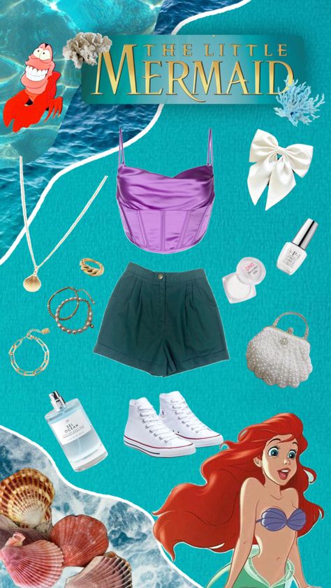 #disney #disneyprincess #thelittlemermaid #ariel #arieloutfit #arielaesthetic Disney Trip Outfits, Theme Park Outfits, Fiesta Outfit, Trip Outfits, Disney Ariel, Disney Outfits, Disney Trips, Birthday Outfit, Theme Park