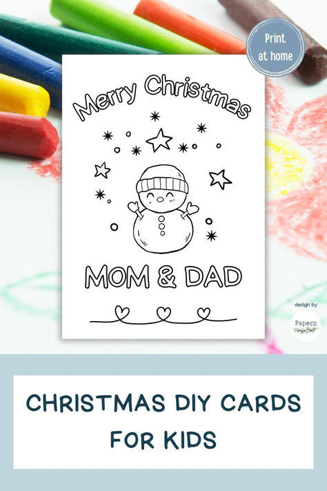 This card is a great way to let your child express themselves and add their own personal touch to any holiday greetings Christmas Cards For Parents, Christmas Card For Parents, Merry Christmas Mom, Card For Parents, Mom Cards, Christmas Kids, Kids Games, Diy Christmas Cards, Christmas Mom