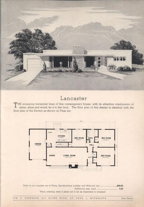 Mid Modern House, Mid Century House Plans, Vintage Floor Plans, Mid Century Modern House Plans, Modern Floor Plans, Vintage House Plans, Vintage Architecture, Interior Vintage, Casas The Sims 4