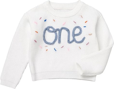 This adoable winter birthday sweater is on sale for $15! Sweaters Fall, 1st Birthday Outfit, First Birthday Outfit, Winter Clothes, Cake Smash, Knitted Pullover, First Birthday, Sweater Top