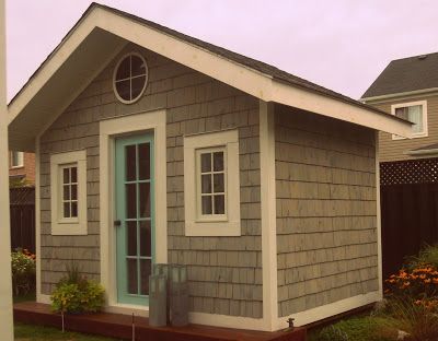 chriskauffman.blogspot.ca: My little bunkie guest house Pretty Sheds, Bunkie Ideas, House Shed, House Of Turquoise, Backyard Sheds, Seaside Cottage, Shed Design, Bunk House, Small Houses