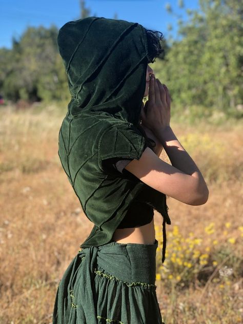 Pixie Leaf Hood Vest Fairy Clothing Elf Hood Vest Elven | Etsy Fairy Clothing, Ropa Shabby Chic, Ren Faire Outfits, Steampunk Vest, Ren Faire Costume, Elf Cosplay, Festival Costume, Fairy Outfit, Fair Outfits