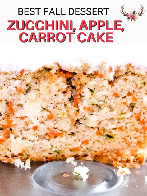 Apple Carrot Bread, Leftover Zucchini, Carrot Zucchini Bread, Apple Zucchini, Carrot Desserts, Carrot Bread, Apple Spice Cake, Carrot Spice Cake, Applesauce Cake