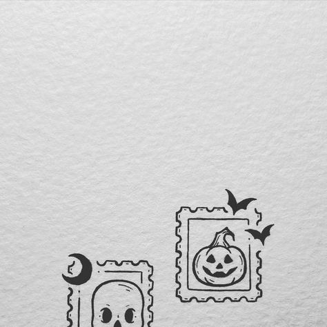 Rachael on Instagram: "Matching Halloween post stamps  • • • #poststamp #halloween #matching #skull #pumpkin #art #pigmamicron #ink #inkwork #inkdrawing #pen #penwork #pendrawing #illustration #illustrationartists #handdrawn #handsketch #lafayette #louisiana" Post Stamp Tattoo, Tattoo Therapy, Always Tattoo, Halloween Stamps, Pumpkin Tattoo, Scrapbook Elements, Halloween Post, Halloween Matching, Lafayette Louisiana