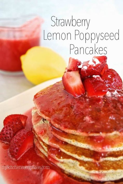 Poppyseed Pancakes, Lemon Poppyseed Pancakes, Best Pancake Recipe, Lemon Poppyseed Muffins, Strawberry Lemon, Lemon Poppyseed, Breakfast Treats, My Kitchen, Tortillas