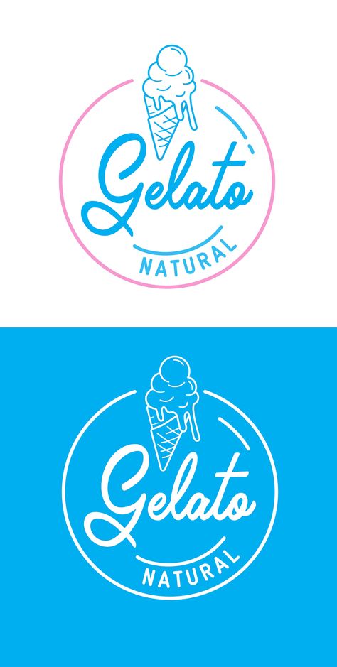 Ice Cream Brand Logo, Ice Cream Logo Design Creative, Ice Cream Logos, Ice Cream Shop Logo, Gelato Logo, Ice Cream Logo Design, Logo Ice Cream, 4th Of July Stickers, July Stickers