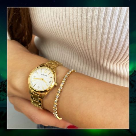 Gold Watch Women, Bulova Watches, Gold Watches Women, Bracelets Gold, Watch Women, Women's Watches, Diamonds And Gold, Steel Bracelet, Stainless Steel Bracelet