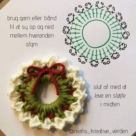 Christmas Wreaths Crochet, Crochet Santa Ornament, Easy Crochet Christmas Decorations, Christmas Ornaments Crochet Free Pattern, Things To Crochet For Christmas, Christmas Crochet Patterns Free Ornament, Free Crochet Ornament Patterns, Christmas Ornament Crochet Patterns Free, Crochet Mini Wreath