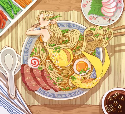 Sushi Art, Drawing Pattern, Arte Alien, Mermaid Pictures, Cute Food Art, Anime Food, Arte Inspo, Phone Background, Art Appreciation