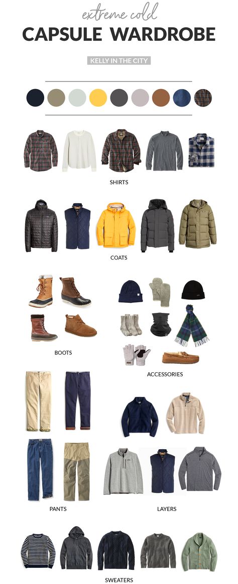 Mens Extreme Cold Capsule Wardrobe Mens Capsule Wardrobe Winter, Mens Classic Capsule Wardrobe, Mens Fashion Moodboard, Winter Capsule Wardrobe Men, Mens Capsule Wardrobe 2023, Mens Capsule Wardrobe Casual, Extreme Winter Outfits, Mens Basic Wardrobe Essentials, Male Capsule Wardrobe