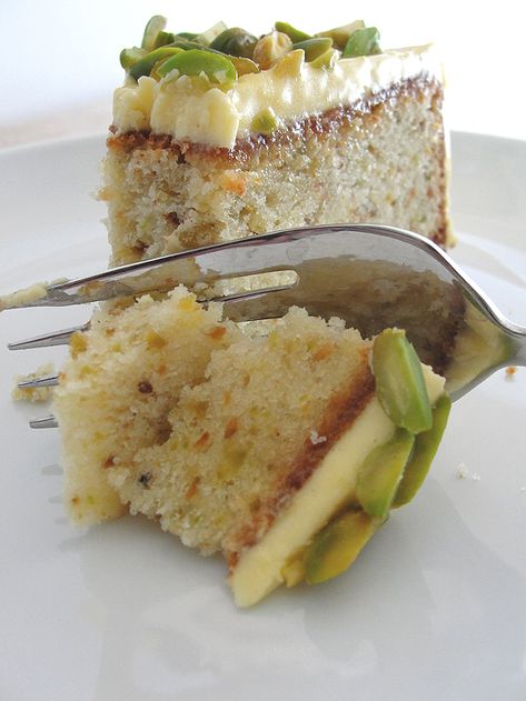 HCB: Sicilian Pistachio Cake — SweetBites Pistachio Recipes, Italian Cake, Pistachio Cake, Sicilian Recipes, A Piece Of Cake, Italian Desserts, Piece Of Cake, Savoury Cake, Food Cakes