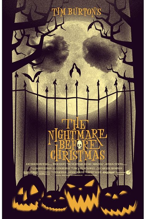 Christmas Movie Poster, The Nightmare Before Christmas Movie, Halloween Imagem, Nightmare Before Christmas Movie, Grafika Vintage, جوني ديب, 22nd Anniversary, Image Halloween, Tim Burton Films