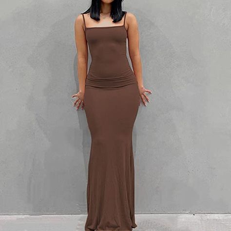 Shapewear Dress, Spaghetti Strap Maxi Dress, Bodycon Maxi Dresses, Body Con Dress, Backless Maxi Dresses, Maxi Robes, Vestidos Vintage, Long Black Dress, Satin Slip