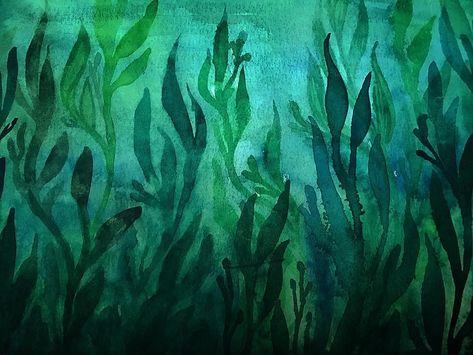 having fun with some seaweed tonight using my new mission gold watercolor palette! They're so vibrant! I'm designing some images for my new… Farne Islands, Underwater Painting, Under The Ocean, Underwater Art, Color Illustration, Gold Watercolor, Watercolor Palette, My Favorite Color, Alcohol Ink Art