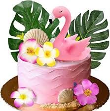 Amazon.com: hawaiian cake Flamingo Happy Birthday, Aloha Cake, Luau Cake, Flamingo Cake Topper, Hawaiian Cake, Single Layer Cakes, Flamingo Cake, Hawaiian Party Decorations, Luau Theme Party