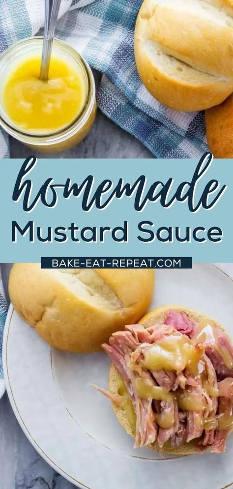 Ham Dipping Sauce, Mustard Sauce For Ham, Sauce For Ham, Ham Recipes Crockpot, Ham Sauce, Homemade Mustard, Marinated Pork Chops, Homemade Ham, Honey Mustard Dipping Sauce