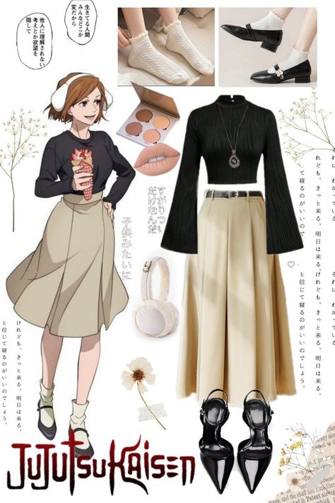 #Fashion_Outfits #Fashion #Fashion_Inspo_Outfits #Fashion_Killa #Fashion_Icon_Dress_To_Impress #Fashion_Designer_Dress_To_Impress Nobara Outfit, Vintage Academia Outfit, Jjk Inspired Outfits, Mythical Fashion, Fashion Week 23, Genius Inc, Vintage Academia, Shoujo Girl, Anime Inspiration